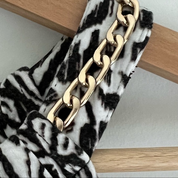 JLo Jennifer Lopez Maxi Dress Animal Print Zebra Chain Detail Small - Picture 6 of 17